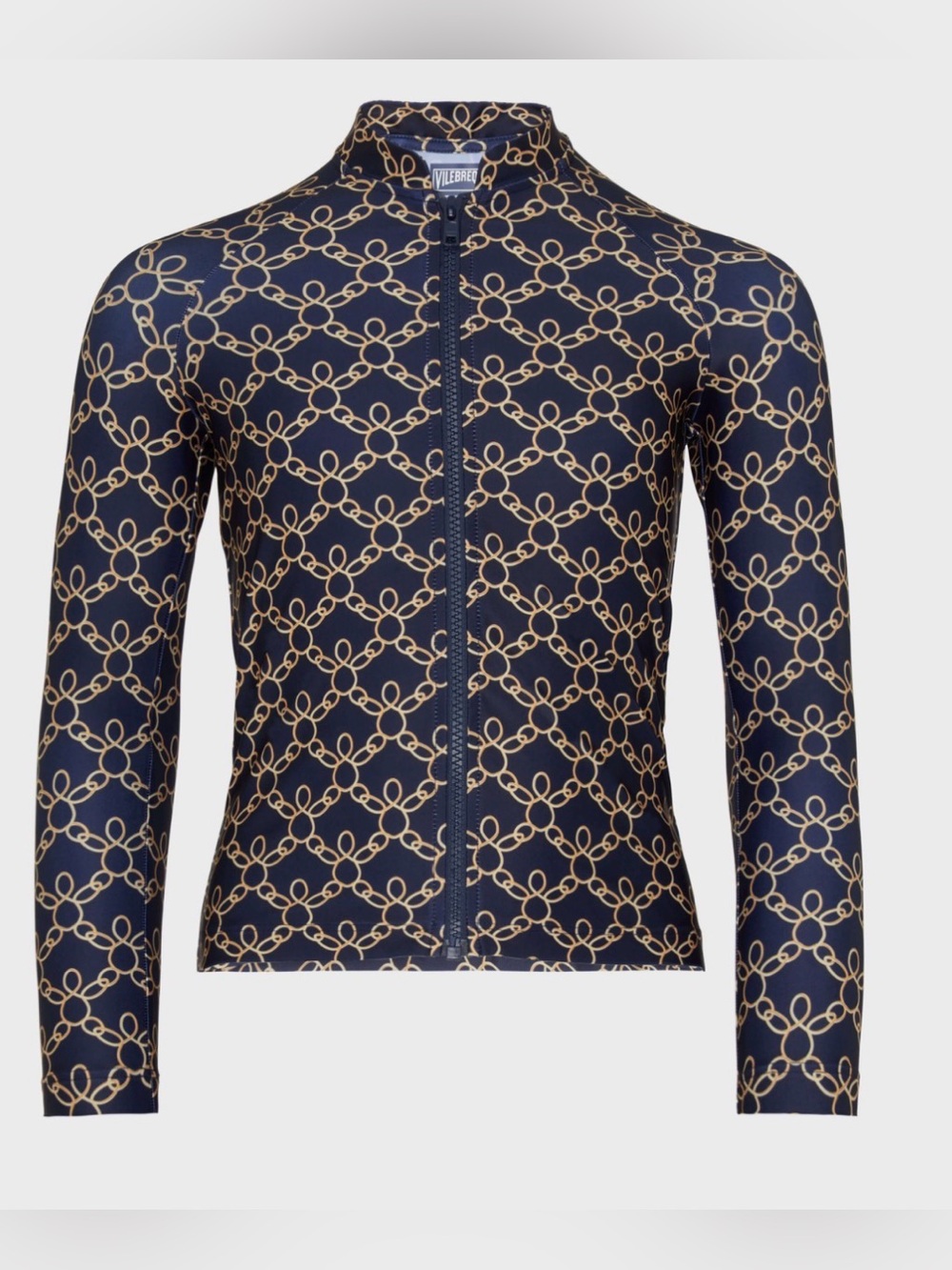 🔥 $205 Vilebrequin Boys Zipped Long Sleeves Rashguard Turtles Chain Sz 8 🔥